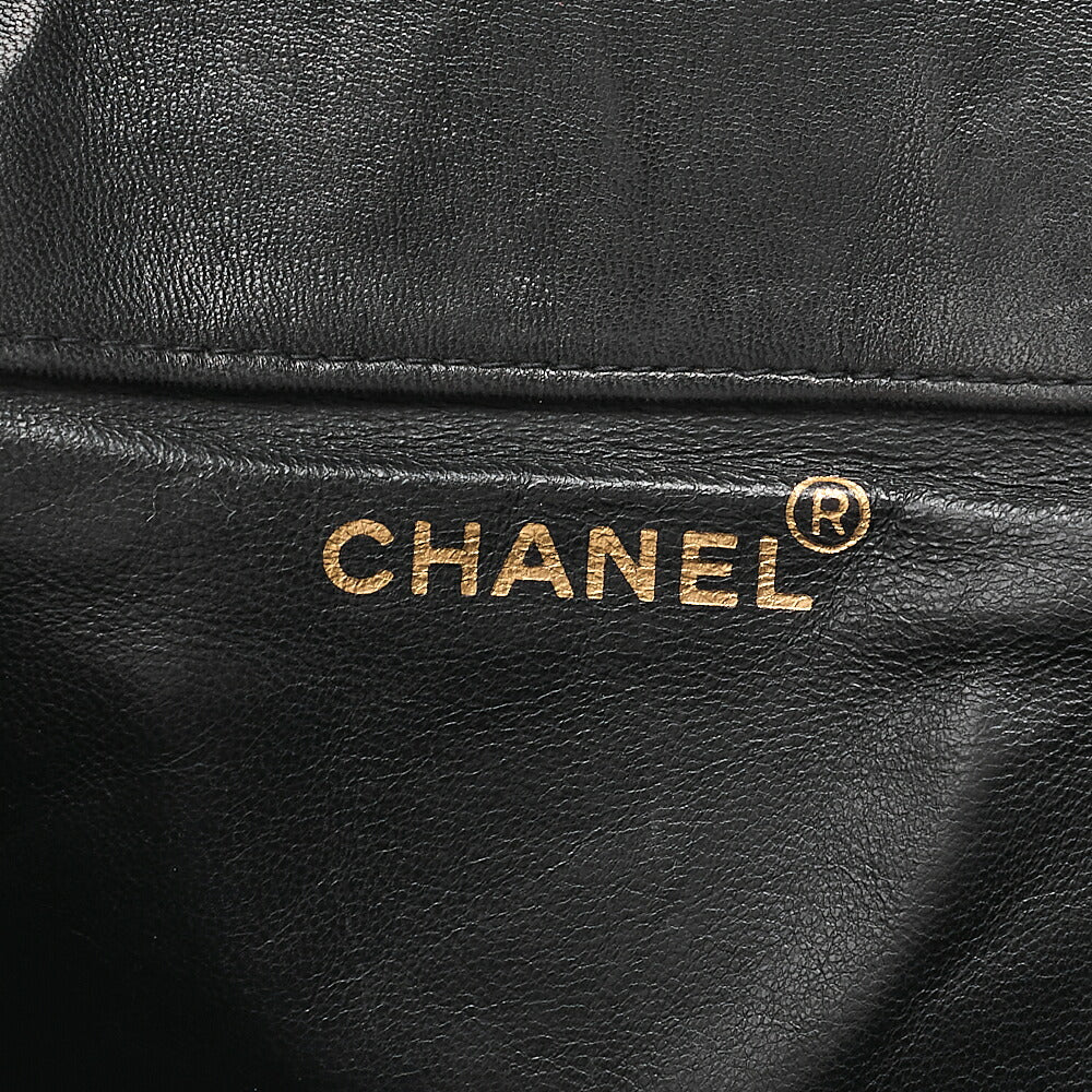 CHANEL Chanel Matelasse W Turn Lock Chain Backpack Lambskin Black Gold-Tone Hardware, Pre-Owned