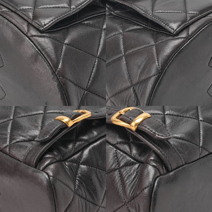 CHANEL Chanel Matelasse W Turn Lock Chain Backpack Lambskin Black Gold-Tone Hardware, Pre-Owned