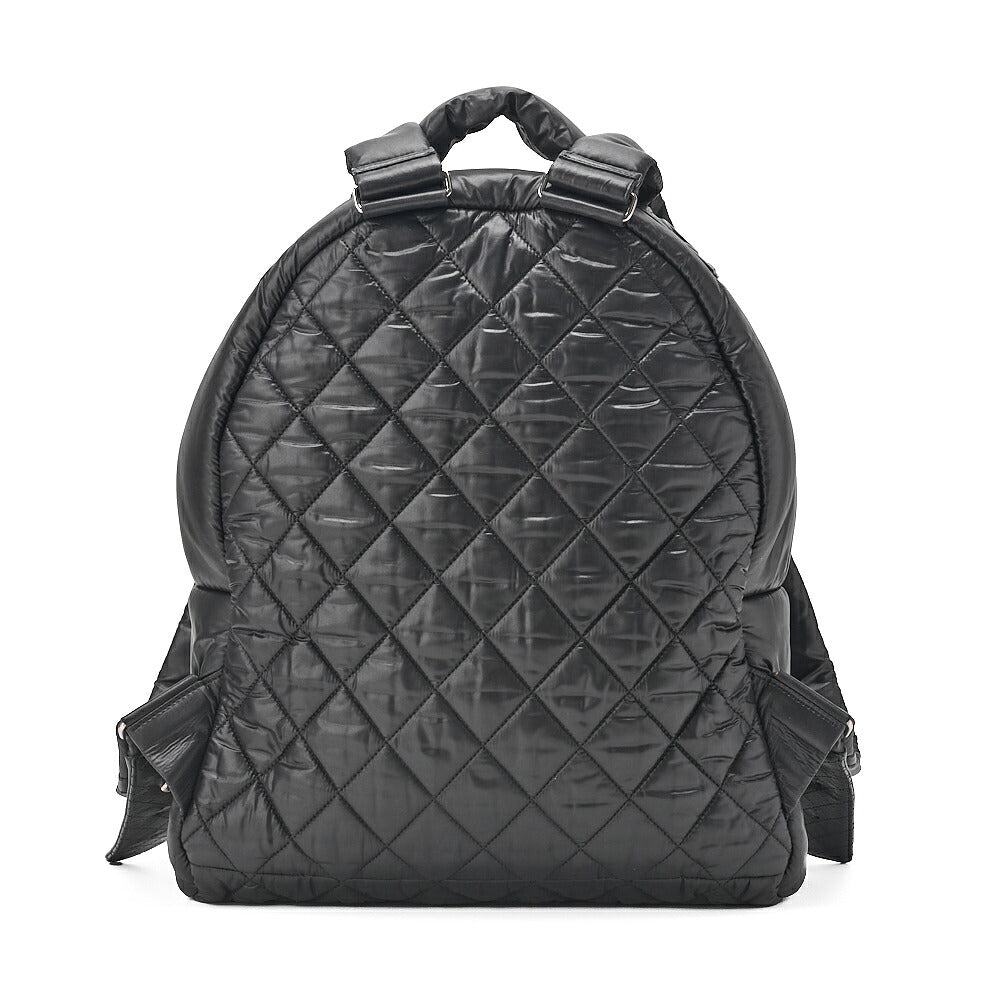 CHANEL Nylon Matelasse Cocoon Backpack Black Silver-Tone Hardware, Pre-Owned