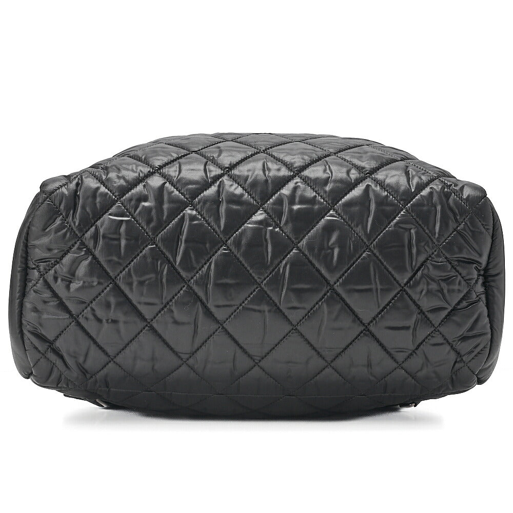 CHANEL Nylon Matelasse Cocoon Backpack Black Silver-Tone Hardware, Pre-Owned