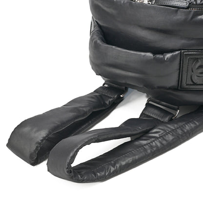 CHANEL Nylon Matelasse Cocoon Backpack Black Silver-Tone Hardware, Pre-Owned