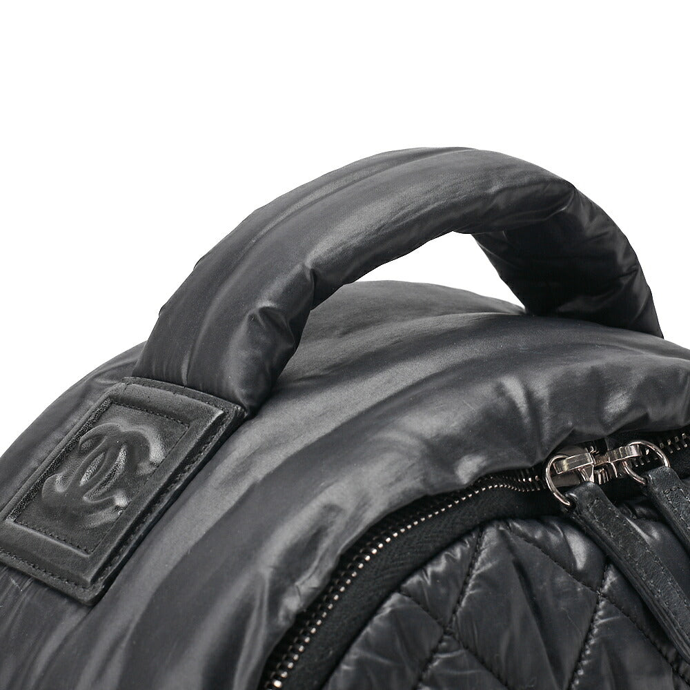 CHANEL Nylon Matelasse Cocoon Backpack Black Silver-Tone Hardware, Pre-Owned