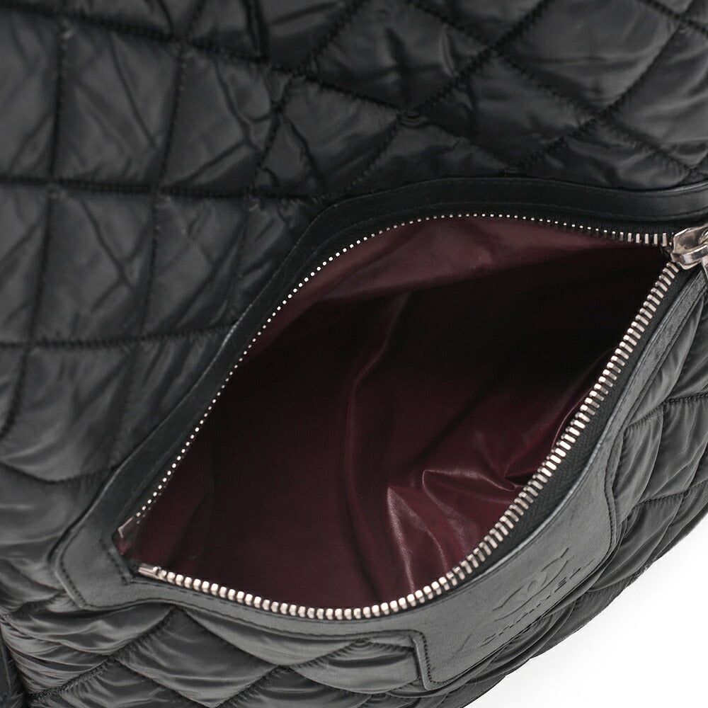 CHANEL Nylon Matelasse Cocoon Backpack Black Silver-Tone Hardware, Pre-Owned