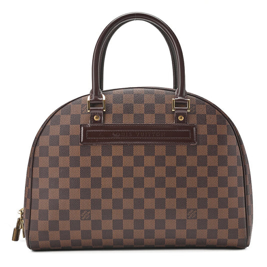 LOUIS VUITTON Louis Vuitton Damier Norita Handbag N41455 SP0015 Brown Gold-Tone Hardware, Pre-Owned