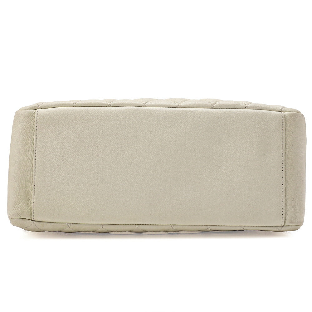 CHANEL Matelasse Coco Mark GST Chain Tote Caviskin Ivory Silver-Tone Hardware, Pre-Owned