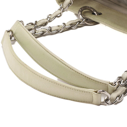 CHANEL Matelasse Coco Mark GST Chain Tote Caviskin Ivory Silver-Tone Hardware, Pre-Owned
