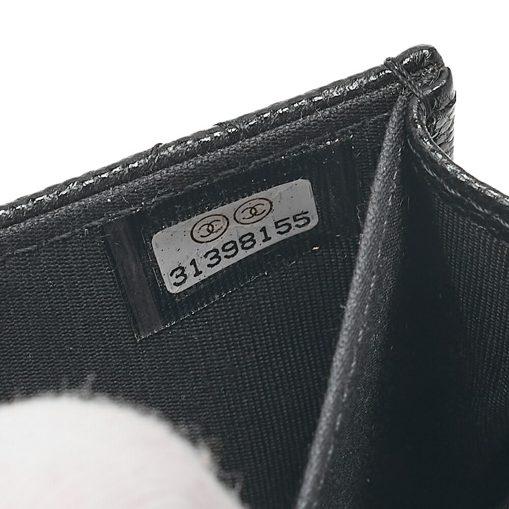 CHANEL Caviar Skin Mini Matless? Fic Pearl Chain Shoulder Pouch Black Gold-Tone Hardware, Pre-Owned