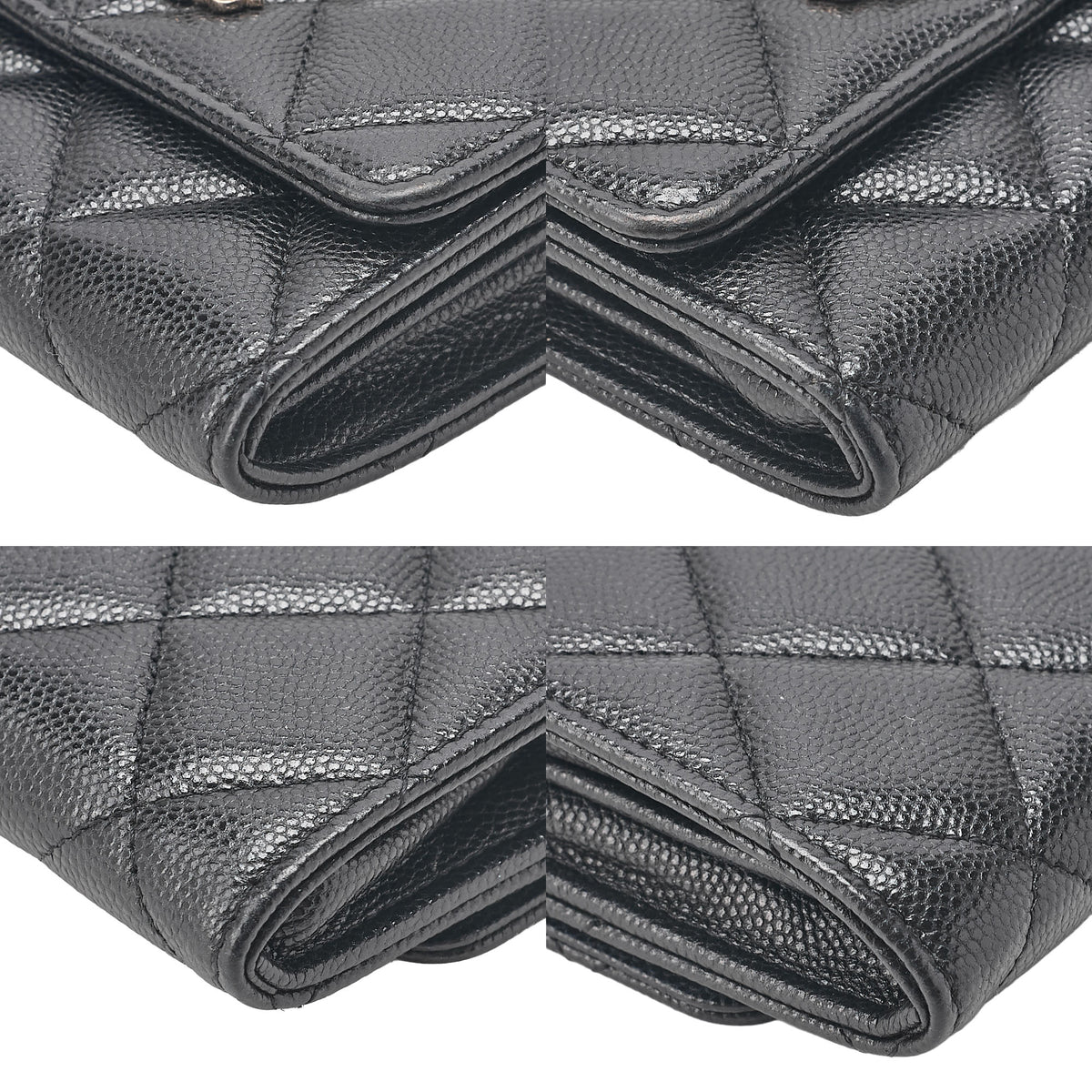 CHANEL Caviar Skin Mini Matless? Fic Pearl Chain Shoulder Pouch Black Gold-Tone Hardware, Pre-Owned