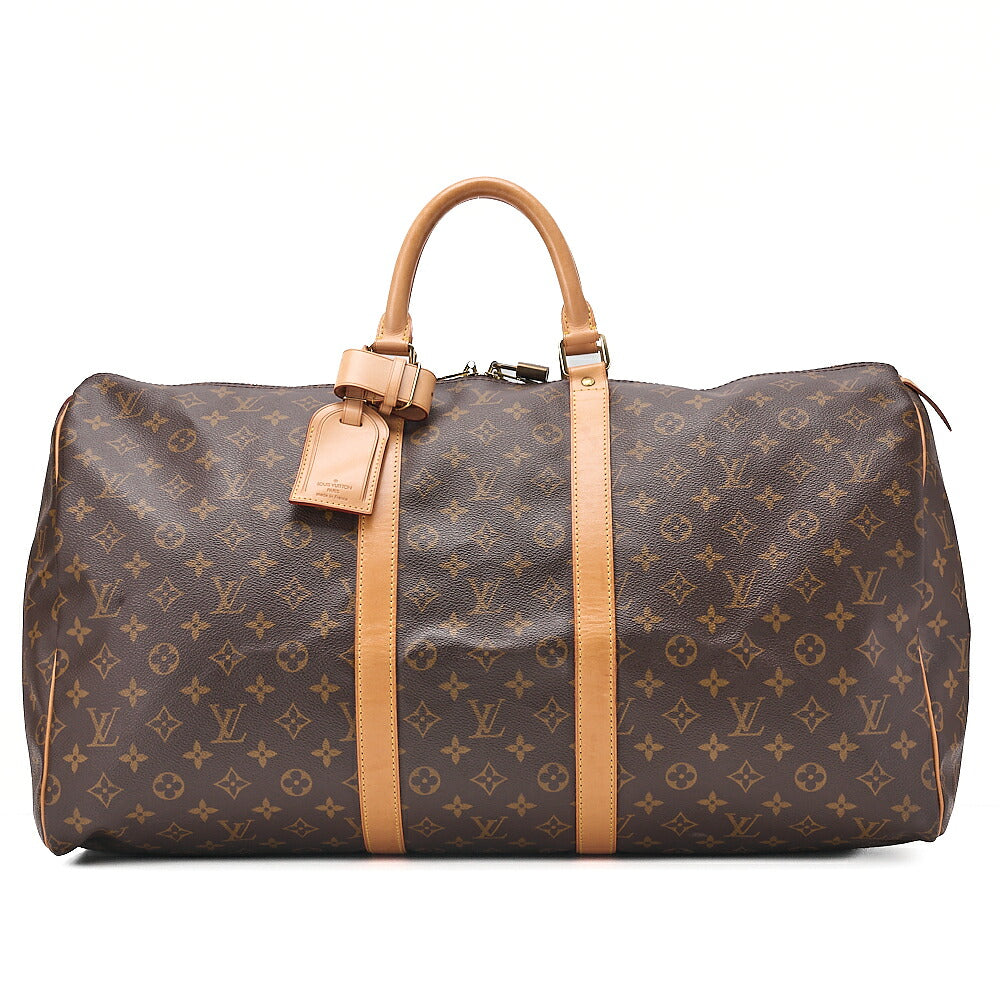 LOUIS VUITTON Louis Vuitton Monogram Keypole 55 Boston Bag M41424 Brown Gold-Tone Hardware, Pre-Owned