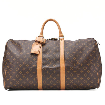 LOUIS VUITTON Louis Vuitton Monogram Keypole 55 Boston Bag M41424 Brown Gold-Tone Hardware, Pre-Owned