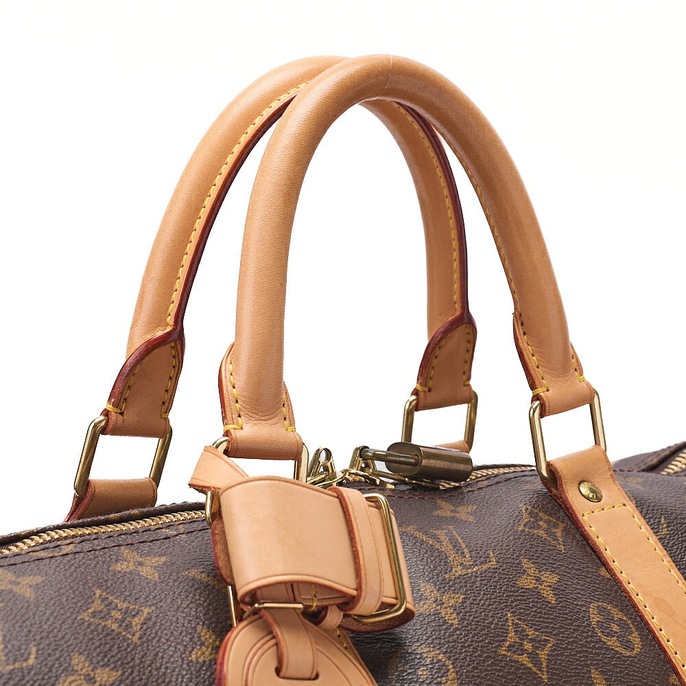 LOUIS VUITTON Louis Vuitton Monogram Keypole 55 Boston Bag M41424 Brown Gold-Tone Hardware, Pre-Owned
