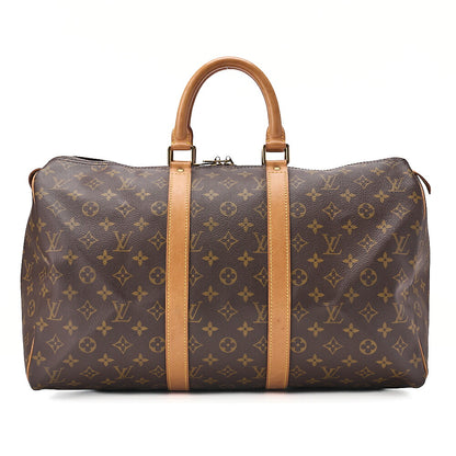 LOUIS VUITTON Louis Vuitton Monogram Keypole 45 Boston Bag M41428 Brown Gold-Tone Hardware, Pre-Owned