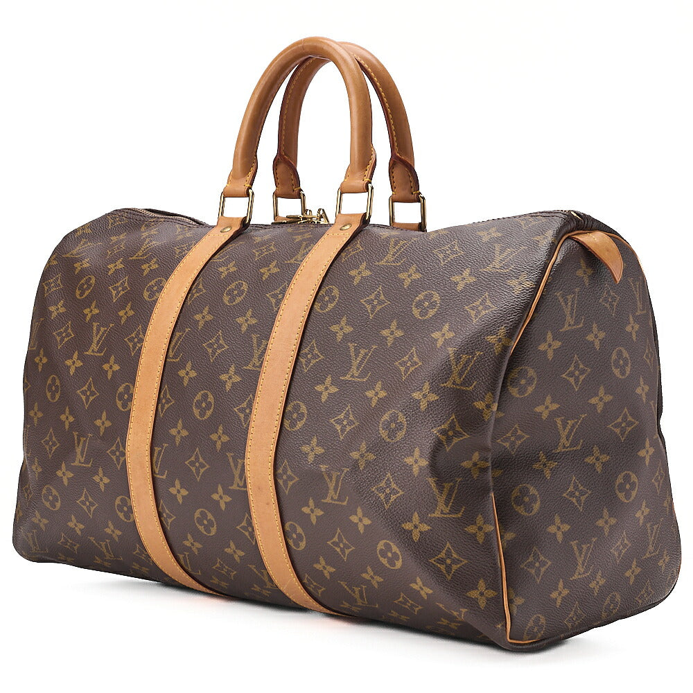 LOUIS VUITTON Louis Vuitton Monogram Keypole 45 Boston Bag M41428 Brown Gold-Tone Hardware, Pre-Owned