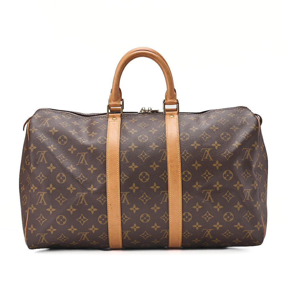 LOUIS VUITTON Louis Vuitton Monogram Keypole 45 Boston Bag M41428 Brown Gold-Tone Hardware, Pre-Owned