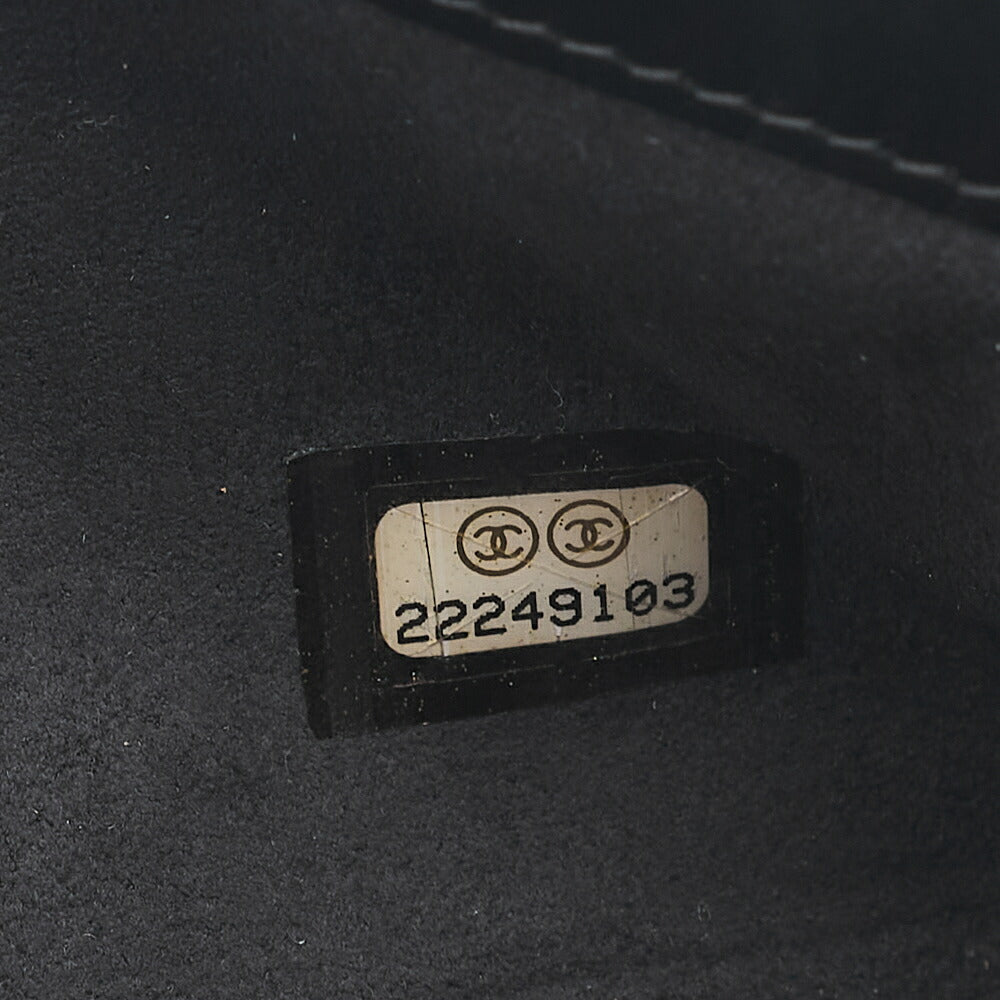CHANEL Vintage Calf Mini Matelasse Bicolore Chain Wallet Pouch Black Gold-Tone Hardware, Pre-Owned