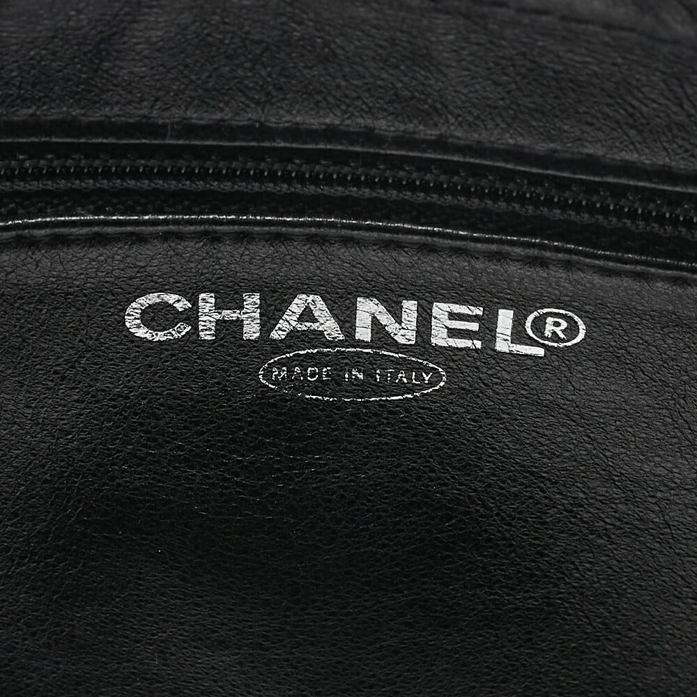 CHANEL Caviar Skin Matelasse Outside Flap Chain Shoulder Black Silver-Tone Hardware, Pre-Owned
