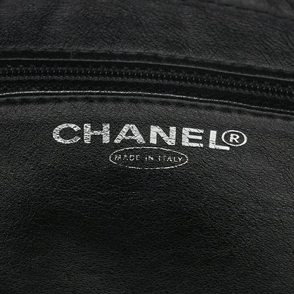 CHANEL Caviar Skin Matelasse Outside Flap Chain Shoulder Black Silver-Tone Hardware, Pre-Owned
