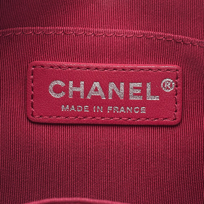 CHANEL Drawstring Matelasse Chain Shoulder Coco Charm Calfskin Silver Silver x Gold-Tone Hardware, Pre-Owned