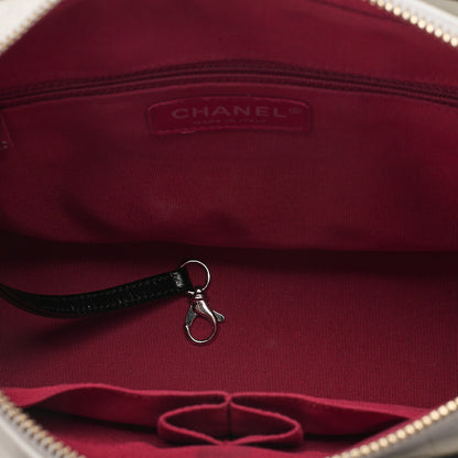 CHANEL Vintage Calf Gabrielle du Chanel Chain Shoulder White x Black Gold x Silver-Tone Hardware, Pre-Owned