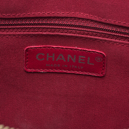 CHANEL Vintage Calf Gabrielle du Chanel Chain Shoulder White x Black Gold x Silver-Tone Hardware, Pre-Owned