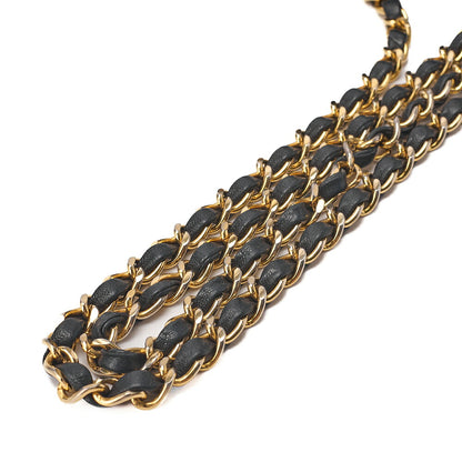 CHANEL Lambskin Matelasse V-Single Flap Chain Shoulder Black Gold-Tone Hardware, Pre-Owned