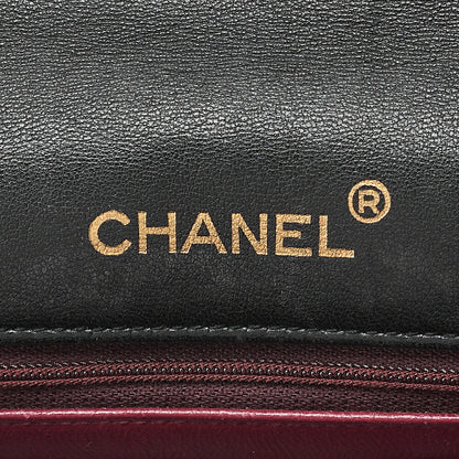 CHANEL Lambskin Matelasse V-Single Flap Chain Shoulder Black Gold-Tone Hardware, Pre-Owned