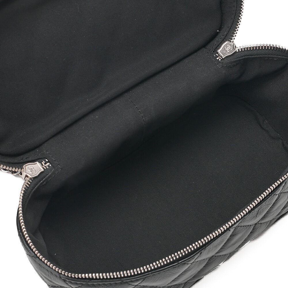 CHANEL Vintage Calf X Vinyl Matelasse Turn Lock Backpack-Type Chain Shoulder Black Silver-Tone Hardware, Pre-Owned