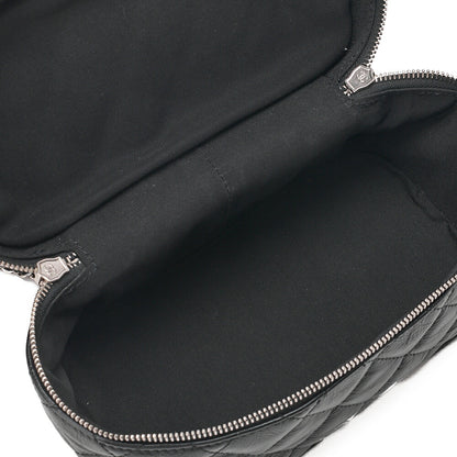 CHANEL Vintage Calf X Vinyl Matelasse Turn Lock Backpack-Type Chain Shoulder Black Silver-Tone Hardware, Pre-Owned