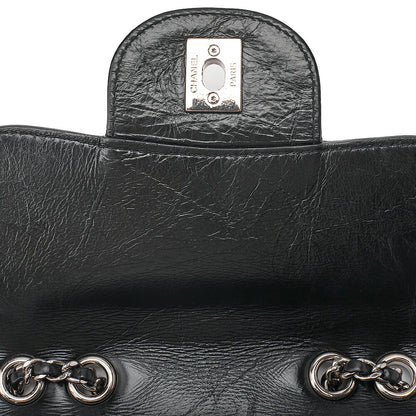 CHANEL Vintage Calf X Vinyl Matelasse Turn Lock Backpack-Type Chain Shoulder Black Silver-Tone Hardware, Pre-Owned