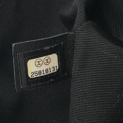 CHANEL Vintage Calf X Vinyl Matelasse Turn Lock Backpack-Type Chain Shoulder Black Silver-Tone Hardware, Pre-Owned