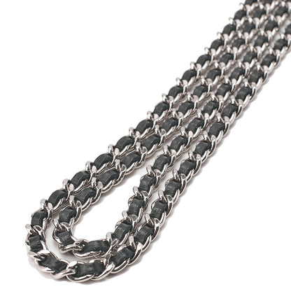 CHANEL Cambonline Chain Wallet Calfskin Black Silver-Tone Hardware, Pre-Owned