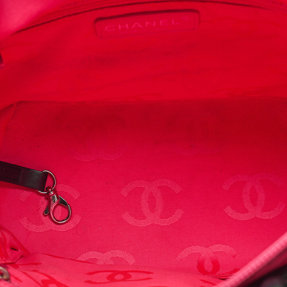 CHANEL Cambonline Matelasse Medium Calf Leather Black Tote Bag Silver-Tone Hardware, Pre-Owned