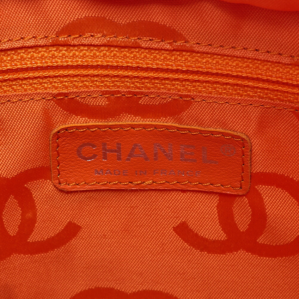 CHANEL Calf Leather x Python Cambon Line Medium Tote Bag White Silver-Tone Hardware, Pre-Owned