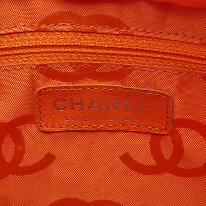 CHANEL Calf Leather x Python Cambon Line Medium Tote Bag White Silver-Tone Hardware, Pre-Owned