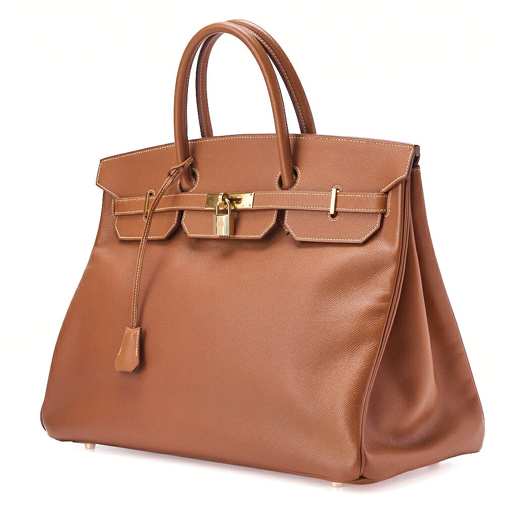 HERMES Birkin 40 Handbag Cuchebel Gold Gold-Tone Hardware, Pre-Owned