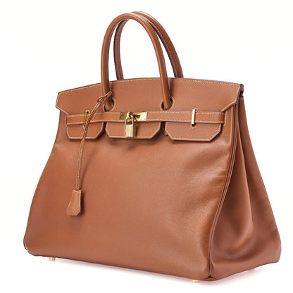HERMES Birkin 40 Handbag Cuchebel Gold Gold-Tone Hardware, Pre-Owned