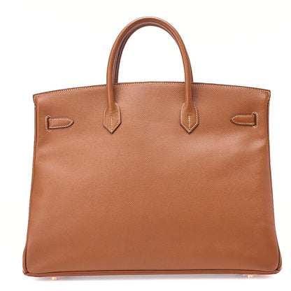 HERMES Birkin 40 Handbag Cuchebel Gold Gold-Tone Hardware, Pre-Owned
