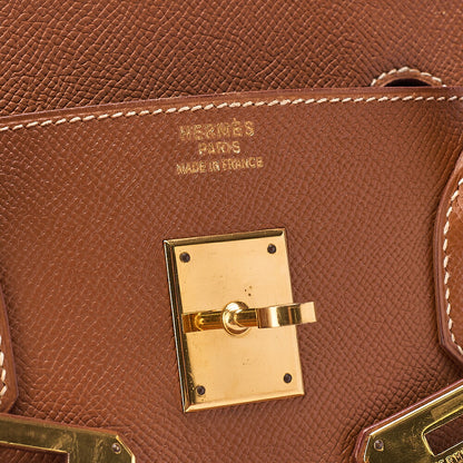 HERMES Birkin 40 Handbag Cuchebel Gold Gold-Tone Hardware, Pre-Owned