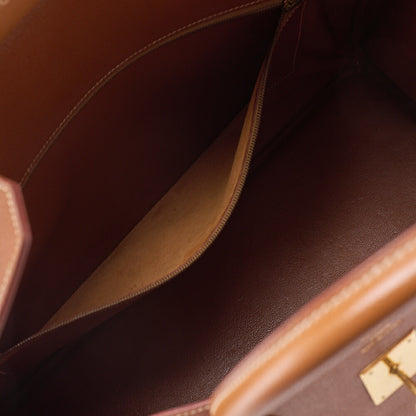 HERMES Birkin 40 Handbag Cuchebel Gold Gold-Tone Hardware, Pre-Owned