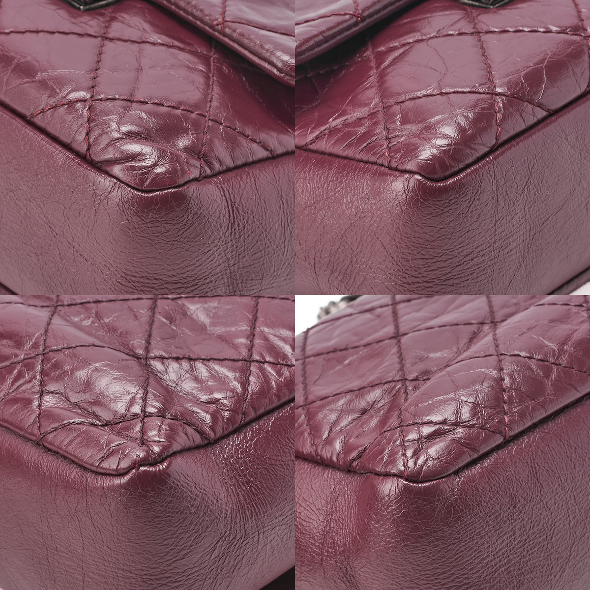 CHANEL Vintage Calf Matelasse Coco Mark Single Flap Chain Shoulder Bordeaux Silver-Tone Hardware, Pre-Owned