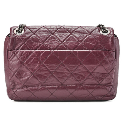 CHANEL Vintage Calf Matelasse Coco Mark Single Flap Chain Shoulder Bordeaux Silver-Tone Hardware, Pre-Owned