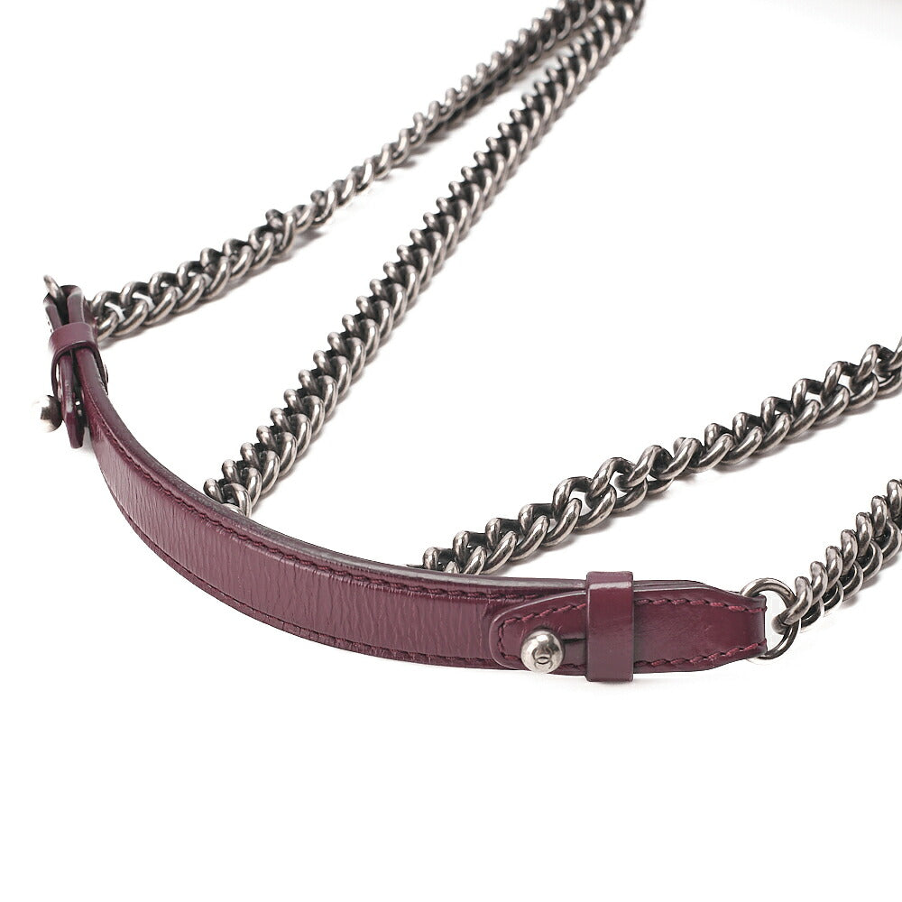 CHANEL Vintage Calf Matelasse Coco Mark Single Flap Chain Shoulder Bordeaux Silver-Tone Hardware, Pre-Owned