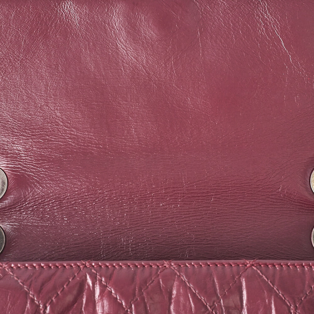 CHANEL Vintage Calf Matelasse Coco Mark Single Flap Chain Shoulder Bordeaux Silver-Tone Hardware, Pre-Owned