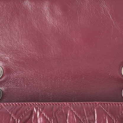 CHANEL Vintage Calf Matelasse Coco Mark Single Flap Chain Shoulder Bordeaux Silver-Tone Hardware, Pre-Owned