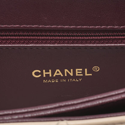 CHANEL Calfskin Matelasse Beauty Lock Single Flap Chain Shoulder Ivory Gold-Tone Hardware, Pre-Owned