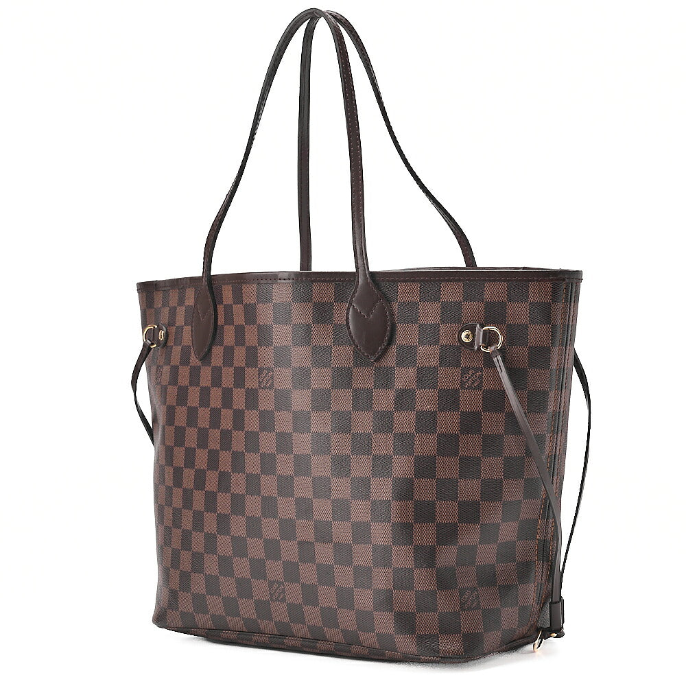LOUIS VUITTON Louis Vuitton Damier Ebene Never MM Tote Bag N51105 Brown Gold-Tone Hardware, Pre-Owned