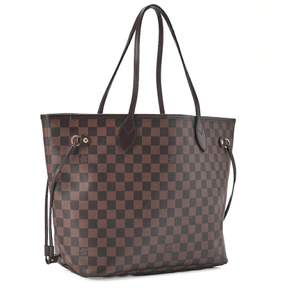 LOUIS VUITTON Louis Vuitton Damier Ebene Never MM Tote Bag N51105 Brown Gold-Tone Hardware, Pre-Owned