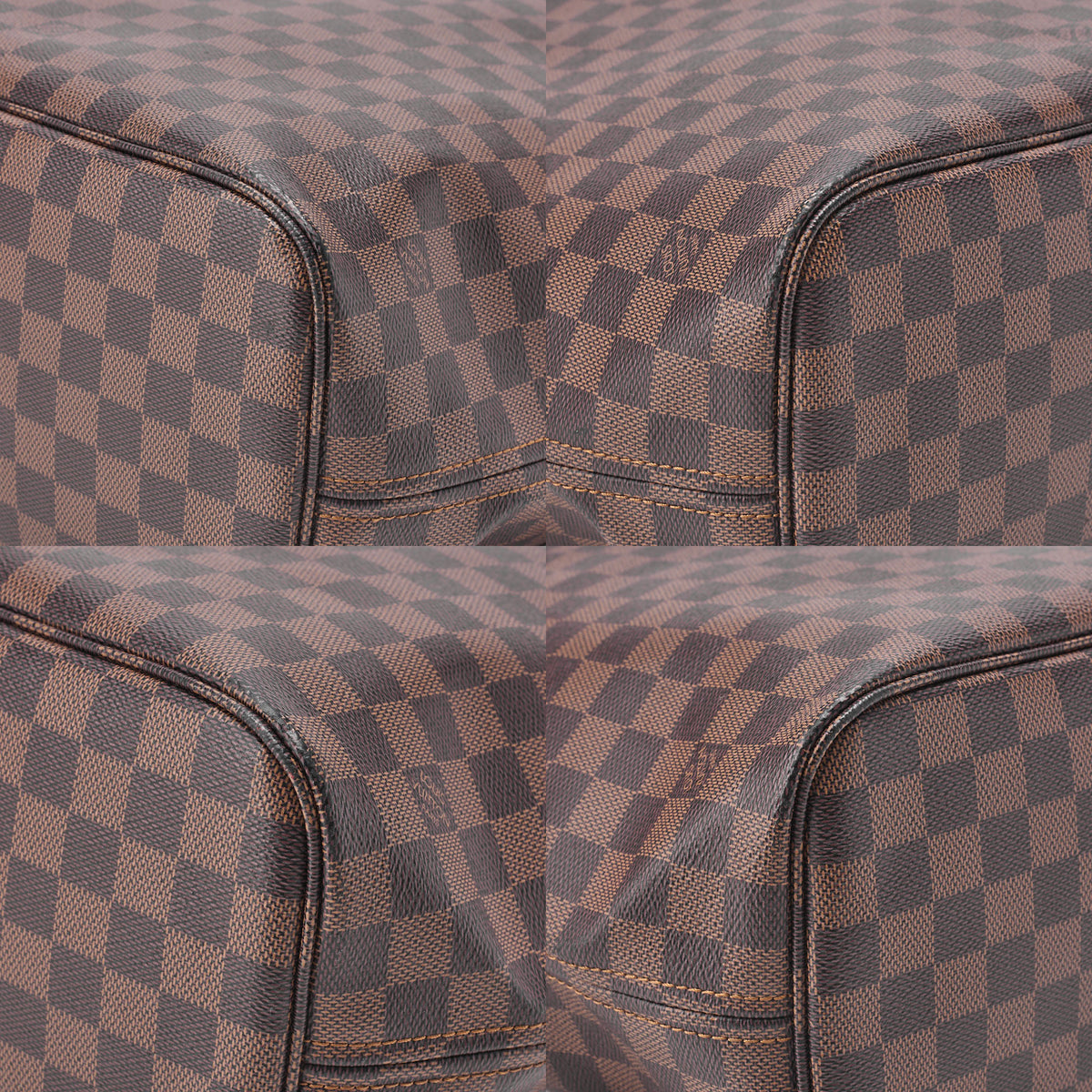 LOUIS VUITTON Louis Vuitton Damier Ebene Never MM Tote Bag N51105 Brown Gold-Tone Hardware, Pre-Owned