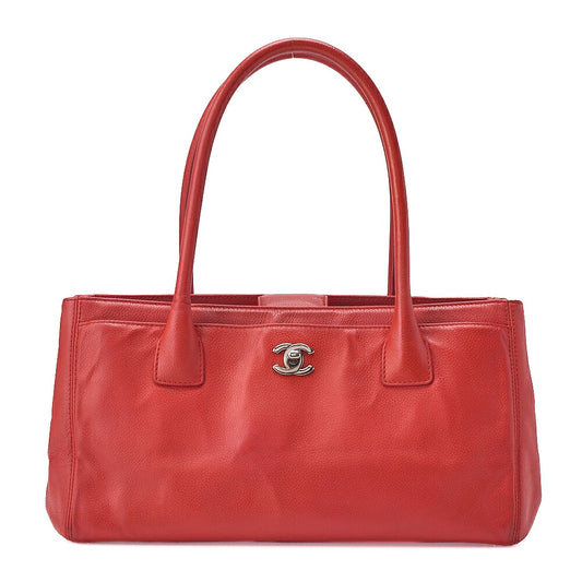 CHANEL Chanel Caviar Skin Executive Turn Rock Tote Bag Red Silver-Tone Hardware, Pre-Owned