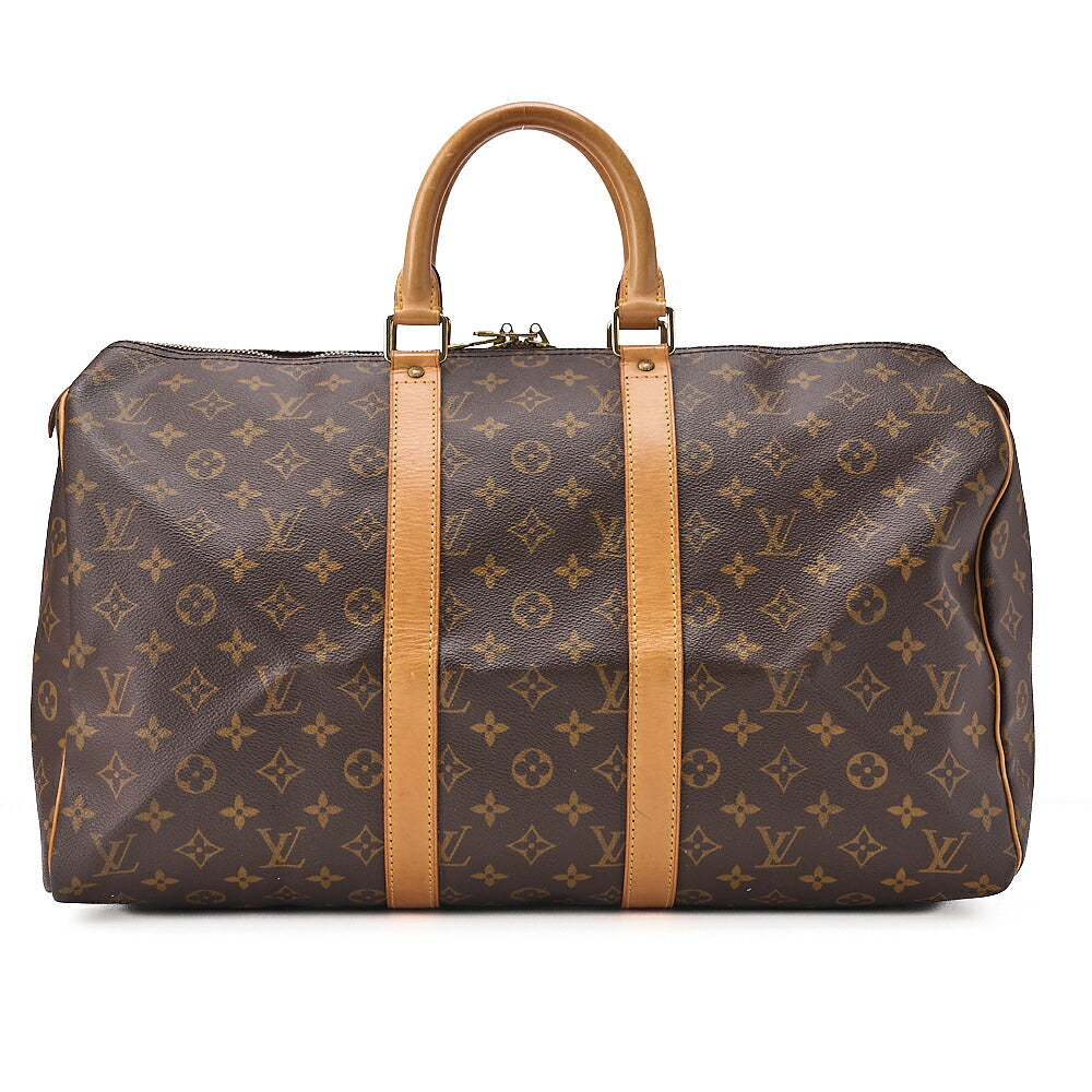 LOUIS VUITTON Louis Vuitton Monogram Keypole 45 Boston Bag M41428 Brown Gold-Tone Hardware, Pre-Owned